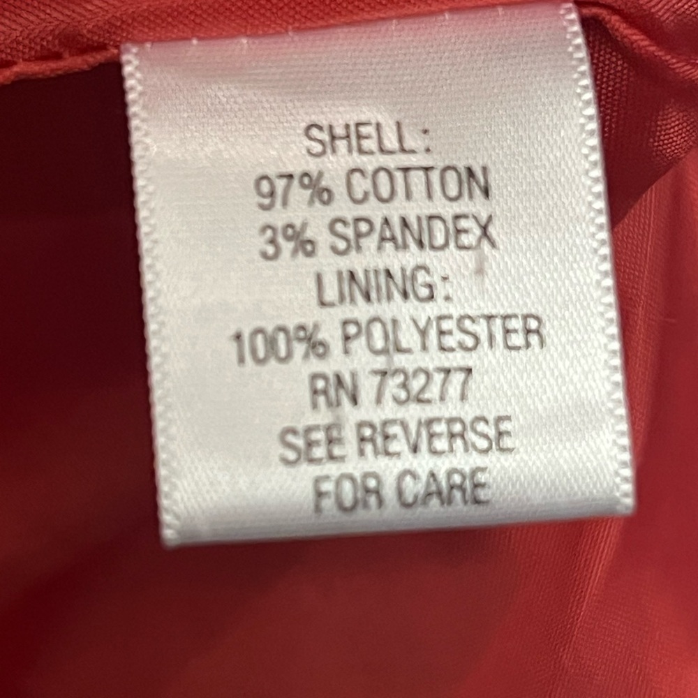 Elle Women's Vibrant Red Trench Coat Ruffle Missing Belt Size Medium - Picture 9 of 9